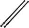 2 Pack Tension Curtain Rod - 15.7-28 Inch Adjustable Spring Loaded Rods for Windows, Black