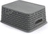 Teyyvn Plastic Storage Basket, Pack of 6, 10.03" x 7.59" x 4.09", Gray