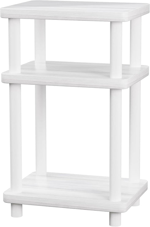DALEMHOME 3 Solid Wood Tier End Table, Side Table Sofa Couch Table for Living Room, Night Stand Storage Shelf