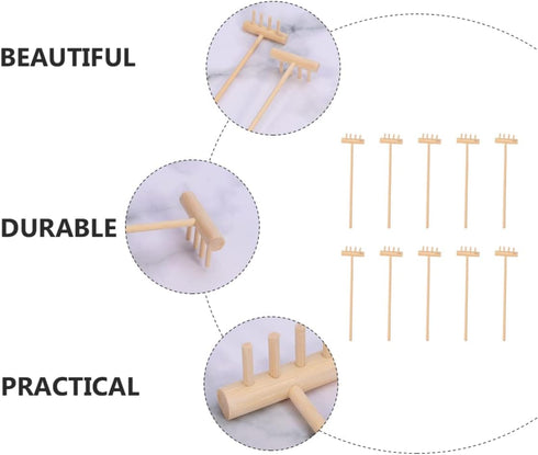 YARNOW 20 pcs Mini Zen Sand Rakes, Bamboo Rake Zen Garden Tool for Tabletop