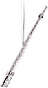 Silver Flute Christmas Tree Ornament, Musical Instrument Decoration for Music Band
