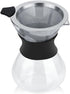 Pour Over Coffee Maker with Stainless Steel Filter, Reusable Glass Coffee Pot Manual Dripper, No Paper Filters