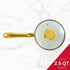 Holstein Housewares 2.5QT White Ceramic Nonstick Saucepan with Lid, Gold Color and Stainless Steel Handle, Golden Elegance by Holstein Housewares
