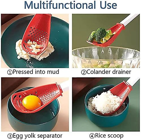 6in1 Multifunctional Kitchen Cooking Spoon - Kitchen Gadgets Strainers for Mashing, Grating, Draining