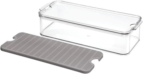 iDesign Crisp Produce Plastic Refrigerator Bin with Lid, Removable Inner Basket, BPA Free, 15.72" x 6.32"