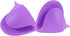 2 Pairs Mini Oven Gloves, Silicone Heat Resistant Cooking Pinch Mitts Potholder for Kitchen Cooking & Baking (Purple