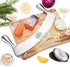 12" Stainless Steel Mezzaluna Knife & Cover + FREE Stainless Steel Soap Odor Remover | Pizza Cutter & Herb Mincer