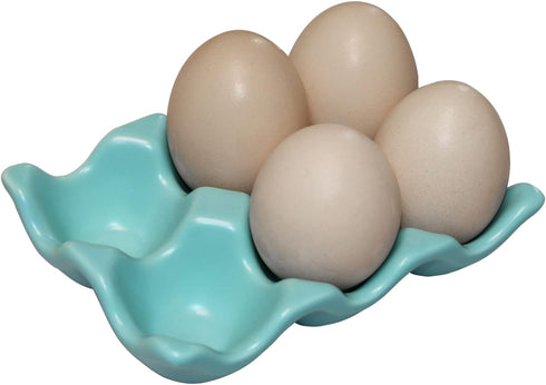 Bealuffe Ceramic Egg Holder Egg Tray Porcelain Fresh Egg Holder for Fridge Countertop