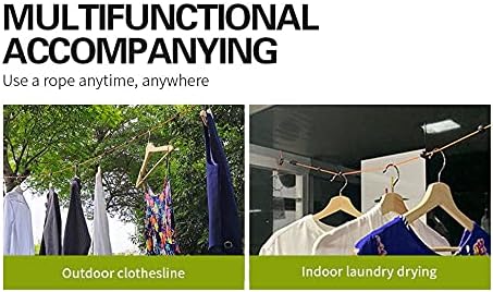 Portable Travel Clothesline Cord, Adjustable 33ft Camping Clothes Line with 20Pcs Windproof Clothespins