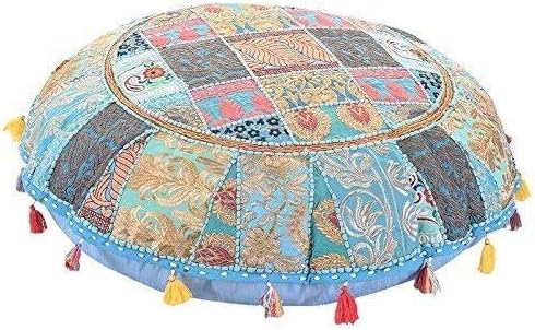 KLAVATE Indian Handmade Vintage Patchwork Cotton Boho Chic Bohemian Decorative Ethnic Foot Stool