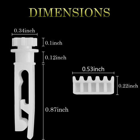 Vertical Blinds Replacement Stem and Gear, White Vertical Blind Repair Kit for Headrail and Carrier Stems