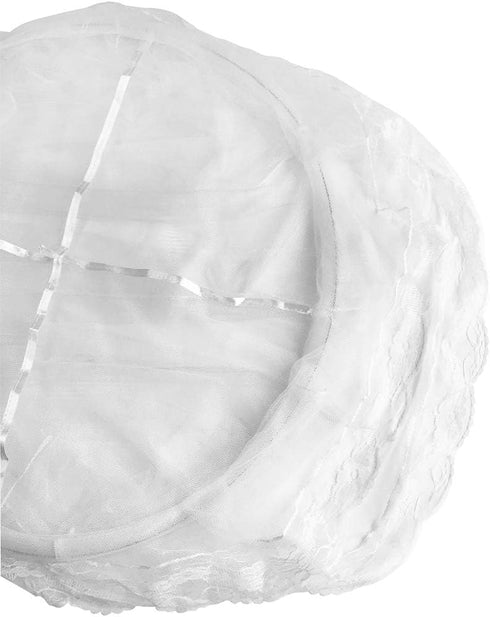 BCBYou Princess Bed Canopy Netting, Mosquito Net Round Lace Dome for Twin, Full, Queen Size Beds