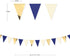 30Ft Navy Blue Gold and Beige Party Decorations, Royal Blue Gold Triangle Flag Pennant Banner for Events