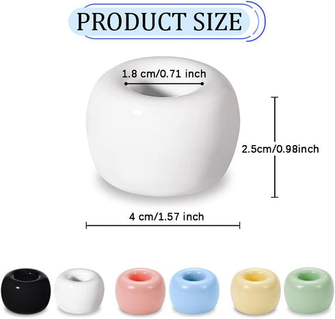 Mini Ceramics Toothbrush Holder Stand for Bathroom Vanity Countertop, Handmade Couple Toothbrush Head Holder, Shaver Holder and Office Pen Holder, Yellow&Green, Pack of 2 by HalfofLife