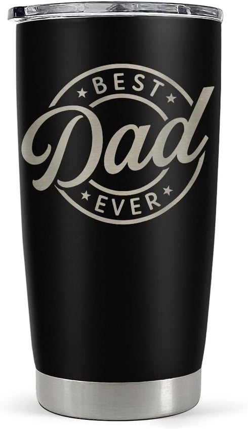 SANDJEST Best Dad Ever Tumbler with Lid - 20oz Insulated Stainless Steel