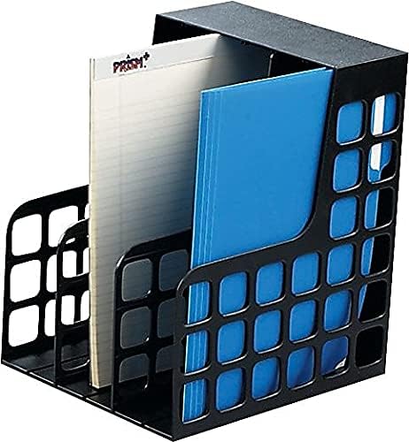 Oxford Decorack Plastic Magazine File, 1 per Box, Black, 2 Dividers, 9W x 10-5/8D x 12H