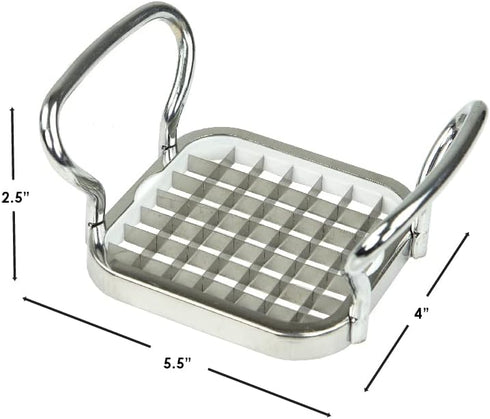 Home Basics French Fry Cutter, Stainless Steel Slicer with Easy Grip Handles, Silver