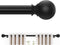 Matte Black Curtain Rods Set, 5/8 inch Splicing Drapery Rods, Size: 18 to 60 Inches (1.5-5 Feet)