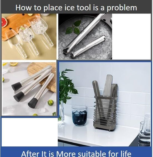 Stainless Steel Ice Scoop Holder, Accessory for Frigidaire Counter Top Ice Makers, Easy Clean Kitchen Bar Tool