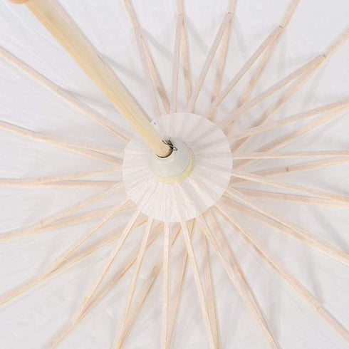 White Papier Umbrella Parasol, Handmade Classical Craft Umbrella, DIY Free to Draw