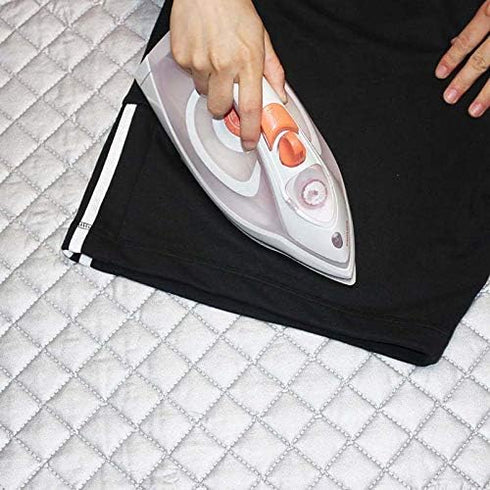 Ironing Pad Mat, Portable Travel Ironing Blanket, 100% Cotton Quilted Cover for Washer Dryer Table Top