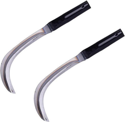 YARNOW 2Pcs Steel Willow Leaf Sickle, Fierce Farming Weeder, Gardening Hand Tool for Harvesting Grass and Weeding