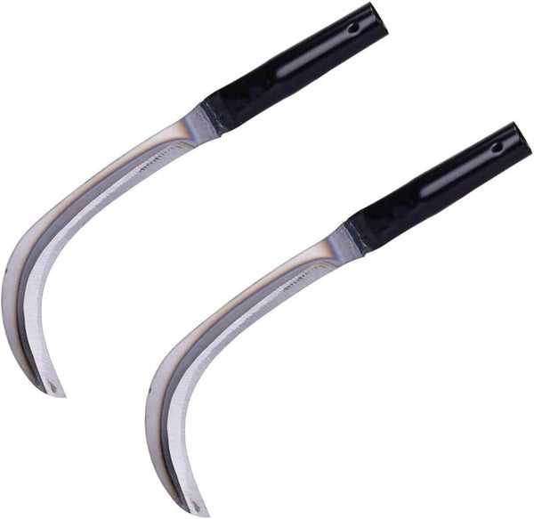 YARNOW 2Pcs Steel Willow Leaf Sickle, Fierce Farming Weeder, Gardening Hand Tool for Harvesting Grass and Weeding