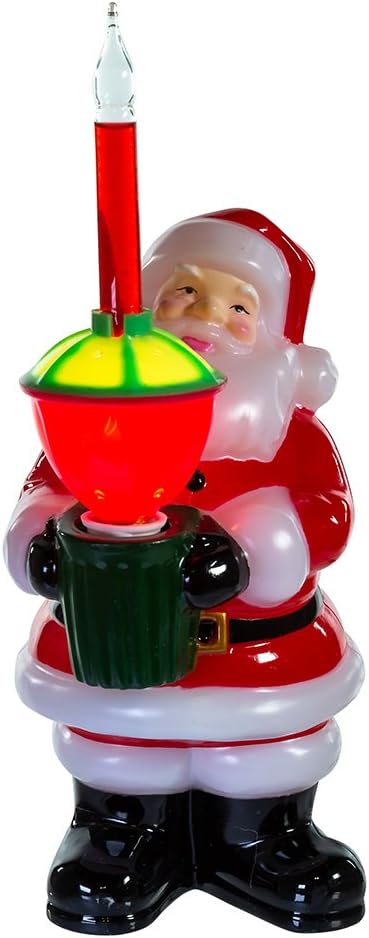 Kurt Adler Jolly Santa Bubble Light Tabletop Decoration, 7 1/4-Inch