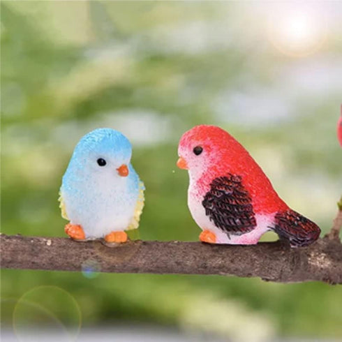 Wixine 16Pcs/Set Cute Little Bird Mini Animal Model Miniature Landscape Ornament Garden Bonsai Decorations