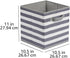 Amazon Basics Collapsible Fabric Storage Cube Organizer with Handles, 10.5 x 10.5 x 11 Inch, White/Light Grey Stripe