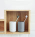 Generic countertop 2pcs Toothbrush Holder Japanese Style Bathroom Accessories Toothpaste Holder Makeup Brush Cup, Razor