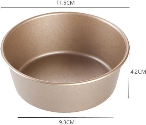2Pcs 4 inch Round Steel Bread Cake Pan Mini Bread Hamburger Bun Molds Non-stick Cheesecake Baking Mold Cupcake Pan Round Cake Pan for Birthday Party Wedding Anniversary Kitchen Bakeware by mollensiuer