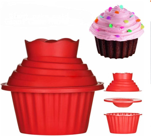 Giant Cupcake Molds - Dishwasher Safe Big Top Silicone Cupcake Molds, Non-Stick Jumbo Bake Sets for Easy Cake