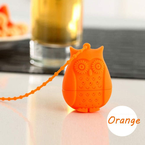 Tvoip 3Pcs Food Grade Silicone Tea Infuser Filter, Creative Cartoon Owl Tea Strainer