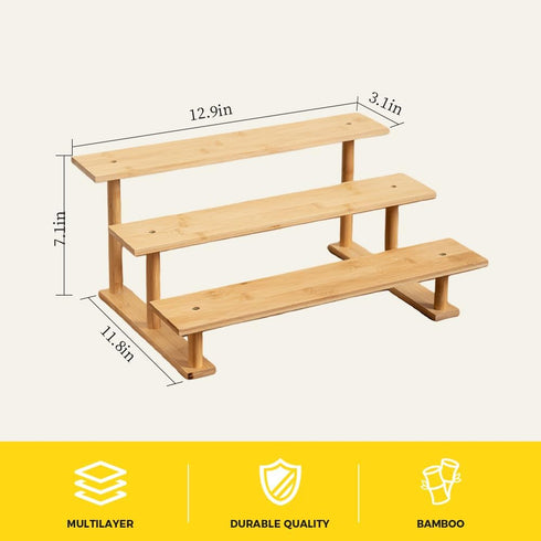 3 Stand3 Tier1Pack CROISSANT Bamboo and Wood Tier Cupcake Stand, Food Display Risers for Party , Statues and Lego