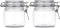 Lokusel 2 Pcs 10 Oz/300ml PET Plastic Storage Jars with Airtight Hinged Lids,Durable