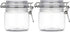 Lokusel 2 Pcs 10 Oz/300ml PET Plastic Storage Jars with Airtight Hinged Lids,Durable