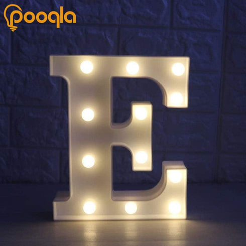 Pooqla LED Marquee Letter Lights Sign - Light Up Alphabet Letter for Home Party Wedding Decoration E
