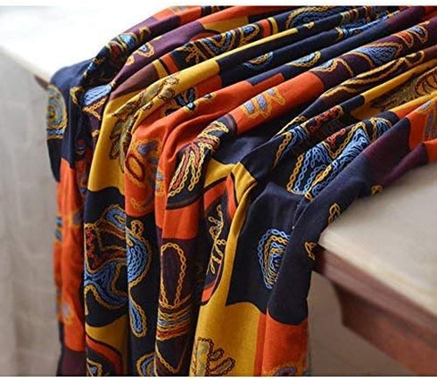 Bringsine Rectangular Cotton Linen Fashion Tablecloth - Vintage Mayan Culture Printed, 55 x 79