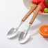 Retro Wooden Handle Spoon, Shovel Shape Stainless Steel Spoons, 4 Pcs Ice Cream Fruit Spoons