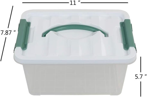 Pekky 6 Quart Storage Container Box with Handle, Latching Fresh Design, Small Toy Organizer Bin, 2-Packs