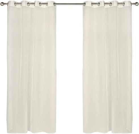 Escape Easy to Install Sheer Outdoor Curtain, 54" x 108", Ivory