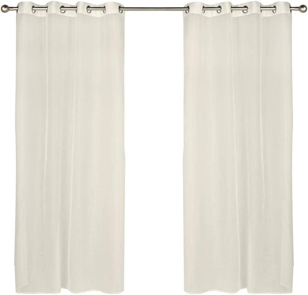 Escape Easy to Install Sheer Outdoor Curtain, 54" x 108", Ivory