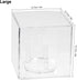 Clear Acrylic Mineral Geode Fossil Coral 3-Peg Round Holder, Dustproof Box for Small Collectibles Display, Large 5x5x5in