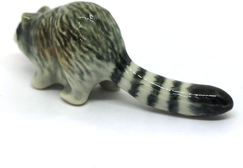 ZOOCRAFT Ceramic Raccoon Figurine, Hand Painted Porcelain Wildlife Animal Collectible Decor