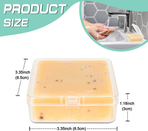 Travel Soap Container, Portable Square Soap Box Holder for Camping and Outdoor Use, 5 Pack, Clear