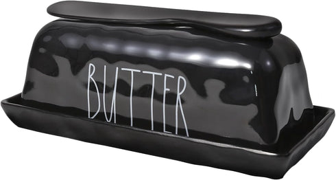 Countertop TP Butter Dish with Lid, Melamine Butter Holder for with Knife, Butter Keeper Container with Cover
