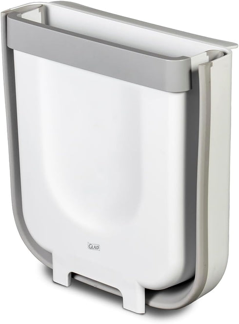 Glad Roomate Collapsible Waste Bin, 2 Gallon, Compact Travel Trash Can with Expandable Design