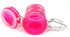 Airtight Glass Herb Mini Storage Jar with Clamping Lid, Available in Frosted Neon Pink/Silver Leaves Design