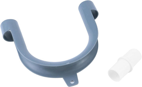2PCS U-Bend Drain Hose Guide Grey, Washing Machine Discharge Hose Holder Clip, with 2PCS Extension Adapter & 4PCS Hose